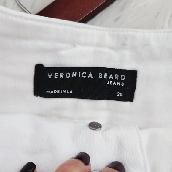 VERONICA BEARD LOGAN STRAIGHT LEG JEANS WHITE COLOR WONENS SIZE 28 - Picture 7 of 15